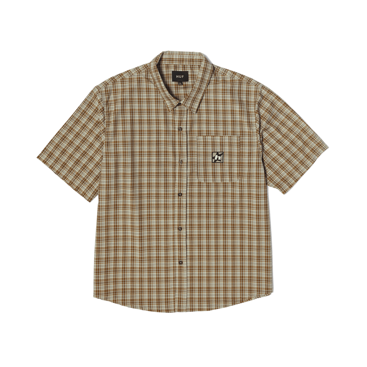 HUF - H STAR PLAID S/S SHIRT - PUTTY (AU)